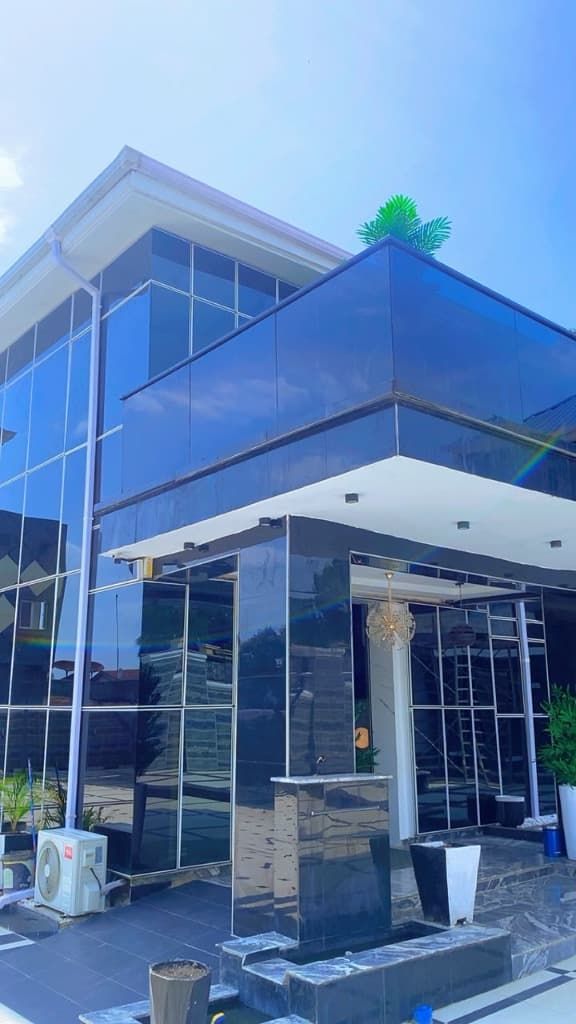 Super E Luxury Hotel Contemporary Architectural Glass Facade Wing and Outdoor Water Fountain Feature in Keffi Nasarawa State